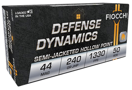 Fiocchi 44D500 Defense Dynamics  44RemMag 240gr Jacketed Hollow Point 50 Per Box/10 Case
