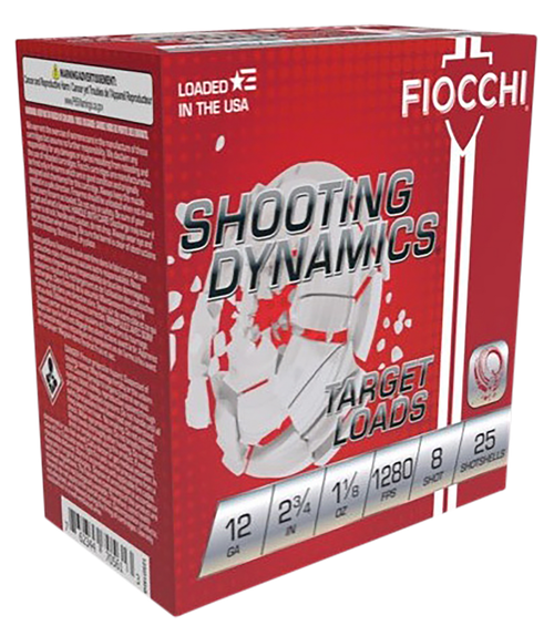Fiocchi 12SDHV8 Shooting Dynamics Target 12Gauge 2.75" 1 1/8oz 8Shot 25 Per Box/10 Case