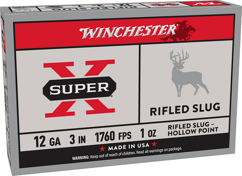 Winchester Ammo X123RS15 Super X  12Gauge 3" 1oz Rifled Slug Shot 5 Per Box/50 Case