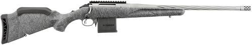 Ruger 46908 American II  Full Size 204 Ruger 10+1 20" Gun Metal Gray Cerakote Spiral Fluted Threaded Barrel & Alloy Steel Receiver w/Picatinny Rail, Gray Splatter Adj LOP Synthetic Stock