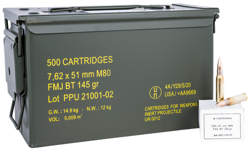 PPU PPRM762M Rangemaster  7.62x51mmNATO 145gr Full Metal Jacket Boat Tail/500rds *Sold by Case *Includes Metal Can