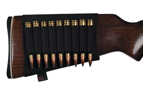 GrovTec US Inc GTAC81 Buttstock Cartridge Holder  Elastic 9rd Rifle Buttstock Mount
