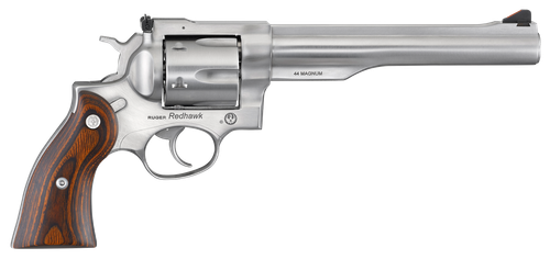 Ruger 5041 Redhawk  Large Frame 44 Special/44 Rem Mag 6rd, 7.50" Satin Stainless Steel Barrel, Dual Chambered Satin Stainless Cylinder & Frame, Hardwood Grip