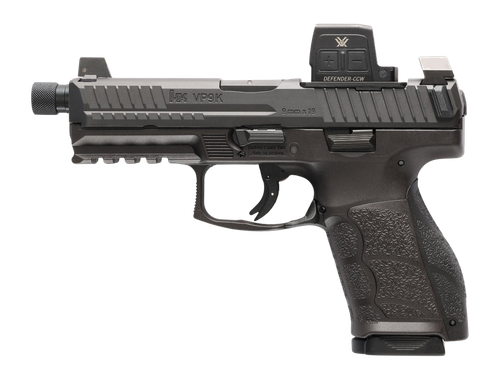 HK 81001367 VP9A1 K Tactical w/Optic 9mm Luger 15+1 4.70" Black Threaded Barrel, Black Steel Serrated w/Optic Slide, Black Polymer Frame w/Picatinny Rail, Textured Grip, Vortex CCW