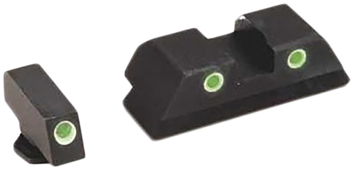 AmeriGlo GL113 Classic Tritium Sight Set for Glock  Green Tritium White Outline Front Sight-Green Tritium White Outline Rear Sight