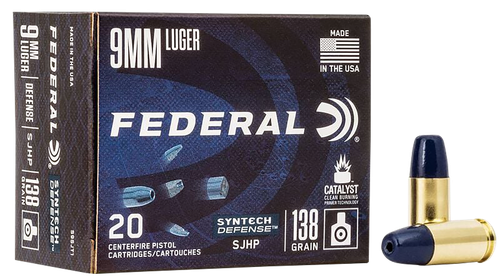 Federal S9SJT1 Syntech Defense 9mmLuger 138gr Segmented Jacketed Hollow Point 20 Per Box/10 Case