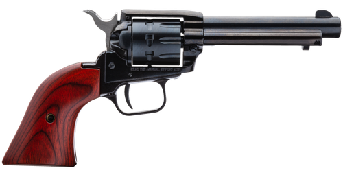 Heritage Mfg RR22999MB4 Rough Rider  22 LR 22 WMR 9 Shot, 4.75" Black Steel Barrel, Black Zinc Alloy Frame, Black Cylinder, Cocobolo Grip, Hammer/Thumb Safety, Exposed Hammer