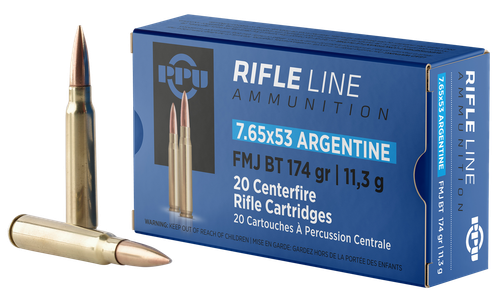 PPU PP7AF Metric Rifle  7.65x53mmArgentine 174gr Full Metal Jacket Boat Tail 20 Per Box/10 Case