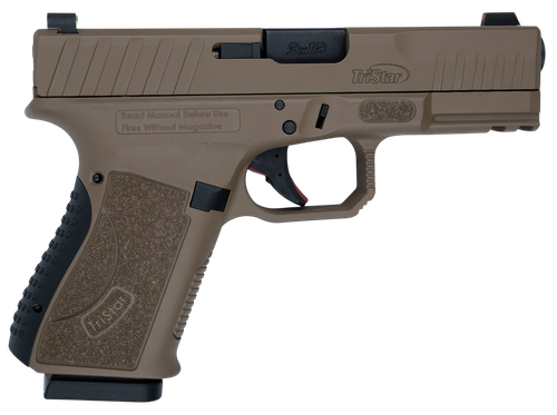 TriStar 85772 Apoc  9mm Luger 15+1 4.02" Black Steel Barrel, Flat Dark Earth Cerakote Serrated Steel Slide & Polymer Frame w/Accessory Rail, Textured Grip