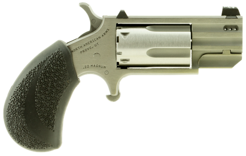 North American Arms PUGTP Pug  22 WMR 5 Shot 1" Stainless Steel Ported Barrel, Stainless Steel Frame, Stainless Cylinder, Black Polymer Grip, Exposed Hammer