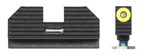 Night Fision GLK001010YGXG Official Costa Ludus Night Sights  Green Tritium Yellow Outline Front Sight-Green Tritium Bar Rear Sight Glock 17/17L/17MOS/19