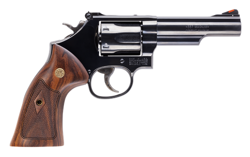 Smith & Wesson 14046 Model 19  K-Frame 357 Mag 6 Shot 4.25" Blued Carbon Steel Barrel, Cylinder & Frame, Checkered Wood Grip, No Safety