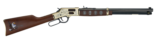 Henry H006GES2 Eagle Scout Centennial Tribute 2nd Edition 44 Special/44 Mag 10+1 20" Blued Octagon Barrel, Polished Brass w/Nickel Plating Drilled & Tapped Receiver, American Walnut Straight Stock
