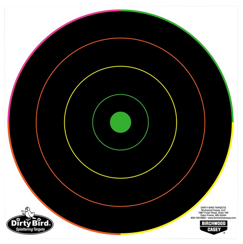 Birchwood Casey 35820 Dirty Bird  8" Bullseye Tagboard Hanging Pistol/Rifle Black/Green 20 Per Pkg