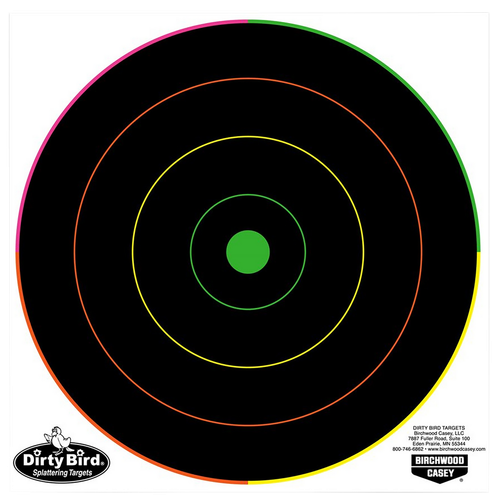 Birchwood Casey 35820 Dirty Bird  8" Bullseye Tagboard Hanging Pistol/Rifle Black/Green 20 Per Pkg