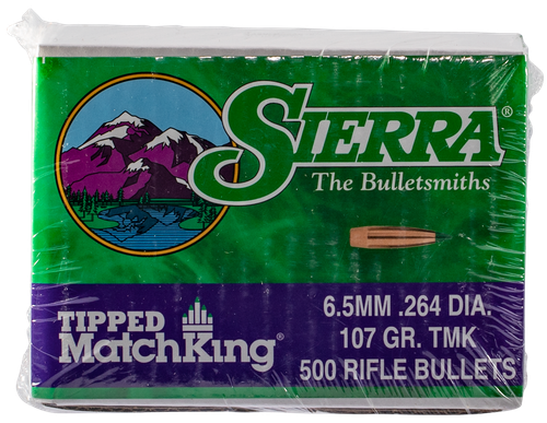 Sierra 7407C Tipped MatchKing  6.5Creedmoor 107gr Tipped MatchKing 500/Box