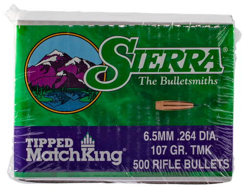 Sierra 7407C Tipped MatchKing  6.5Creedmoor 107gr Tipped MatchKing 500/Box