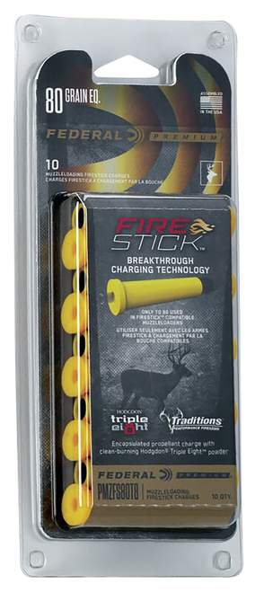 Federal PMZFS80T8 Premium Fire Stick Muzzleloader 50Cal 80gr 10 Per Box/10 Case *For Traditions Nitro Only