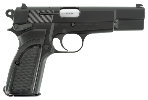 Inglis 12000000 L9A1  Full Size Frame 9mm Luger 15+1 4.70" Hard Chrome Plated Stainless Steel Barrel, Black Cerakote Steel Serrated Slide, Black Cerakote Steel Frame, Black Plastic Grip