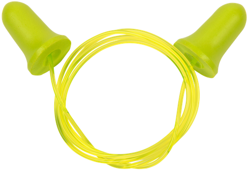 Allen 4119 Tethered Tapered Foam Ear Plugs 32 dB Yellow/Lime Green 5 Pair