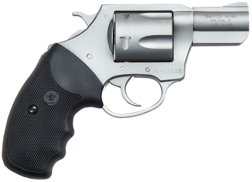 Charter Arms 79920 Pitbull  Large 9mm Luger, 5 Shot 2.20" Matte Stainless Steel Barrel, Cylinder & Frame w/Black Finger Grooved Rubber Grip