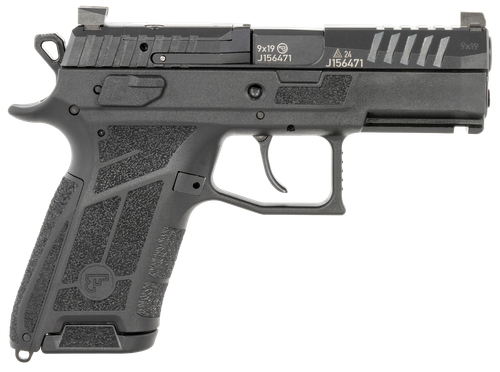 CZ-USA 91660 P-09 C Nocturne Compact 9mm Luger 15+1 3.74" Black Steel Barrel, Black Optic Cut/Serrated Steel Slide, Black Polymer Frame w/Picatinny Rail, Textured Grip