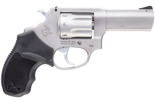 Taurus 2942039 942  22 LR 8rd 3" Barrel, Overall Matte Finish Stainless Steel & Finger Grooved Black Polymer Grip