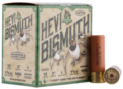 HEVI-Shot HS14001 HEVI-Bismuth  12Gauge 3" 1 3/8oz Bismuth 1Shot 25 Per Box/10 Case
