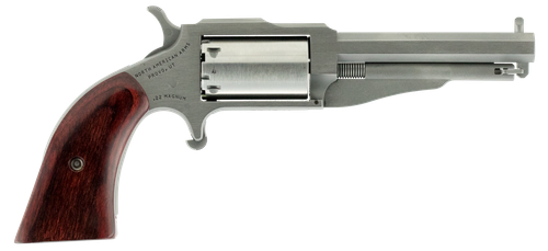 North American Arms 18603C 1860 The Earl 22 LR/22 WMR 5 Shot 3" Stainless Steel Barrel, Frame & Cylinder, Rosewood Boot Grip, Exposed Hammer