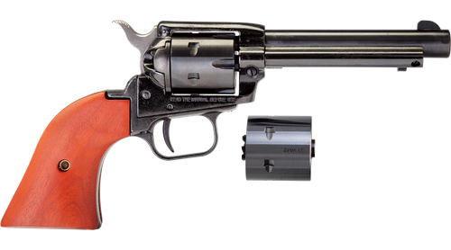Heritage Mfg RR22MB4 Rough Rider  22 LR 22 WMR 6 Shot, 4.75" Black Steel Barrel, Black Zinc Alloy Frame, Black Cylinder, Cocobolo Grip, Hammer/Thumb Safety, Exposed Hammer