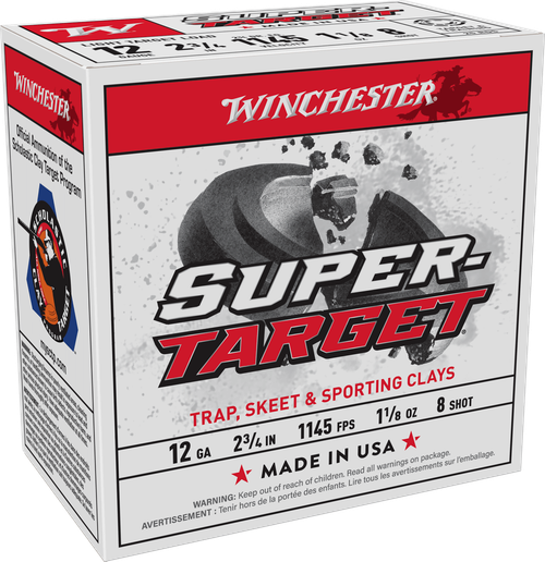 Winchester Ammo TRGT128 Super-Target Light Target 12Gauge 2.75" 1 1/8oz 8Shot 25 Per Box/10 Case