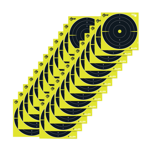EZ-Aim 15213 Splash Reactive  8" Bullseye Hanging Paper 8" x 8" Black/Yellow White 25 Per Pkg