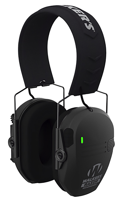 Walker's GWPRSEMRC Razor Rechargeable Electronic Muff 21 dB Over the Head Black Polymer
