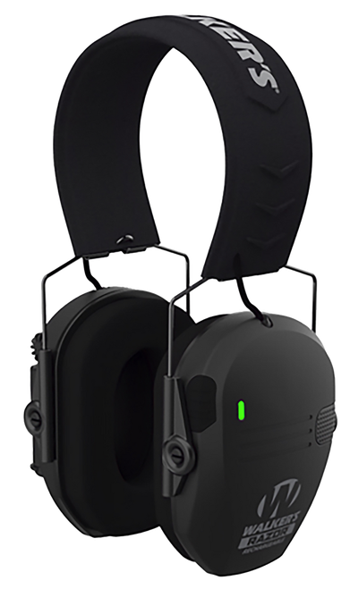 Walker's GWPRSEMRC Razor Rechargeable Electronic Muff 21 dB Over the Head Black Polymer