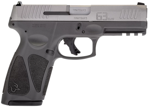 Taurus 1G3B949G G3  Full Size Frame 9mm Luger 15+1/17+1 4" Matte Stainless Steel Barrel, Matte Serrated Stainless Steel Slide, Gray Polymer Frame w/Picatinny Rail, Polymer Grip, Right Hand