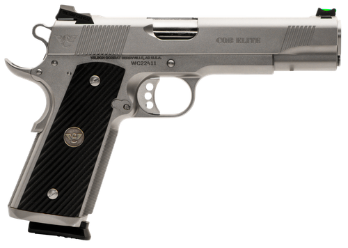 Wilson Combat CQBEFS45SS CQB Elite 45 ACP 8+1 5" Stainless Match Grade Barrel, Serrated Stainless Steel Slide, Stainless Steel Frame w/Beavertail, Black G10 Starburst Grip