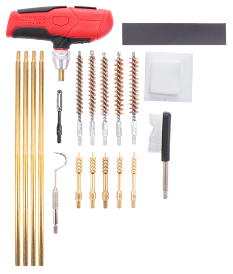 Birchwood Casey RIFCLNKI Rifle Cleaning Kit 21 Pieces Black/Red