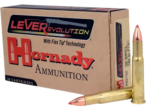 Hornady 82732 LEVERevolution  32WinSpecial 165gr Flex Tip eXpanding 20 Per Box/10 Case