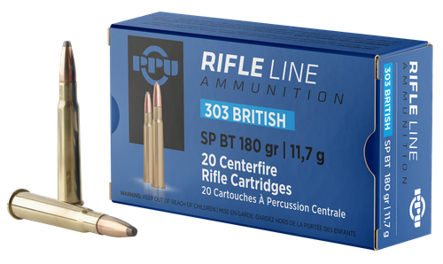 PPU PP303S2 Standard Rifle  303British 180gr Soft Point Boat Tail 20 Per Box/10 Case