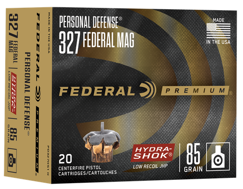 Federal PD327HS1H Hydra-Shok  327Federal Mag 85gr Jacketed Hollow Point 20 Per Box/10 Case