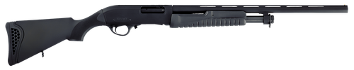 Escort HEFH2022051Y Field Hunter  Youth 20 Gauge Pump 3" 4+1 22" Black Vent Rib Barrel, Black Anodized Aluminum Grooved Receiver, Fixed Black Synthetic Stock, Right Hand