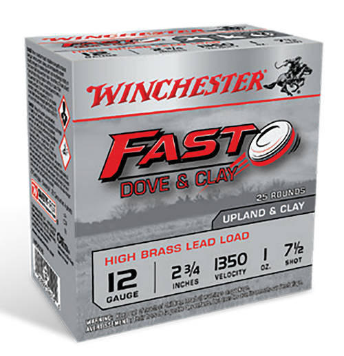Winchester Ammo WFD127B Fast Dove & Clay High Brass 12Gauge 2.75" 1oz 7.5Shot 25 Per Box/10 Case