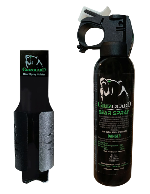 PSP GG1B  Bear Spray Range 30ft 7.90oz Black Spray Includes Holster