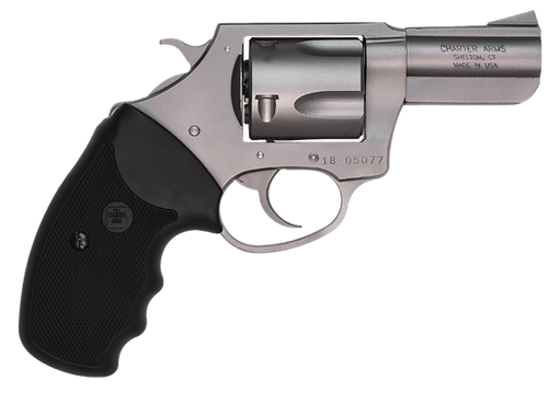 Charter Arms 74420 Bulldog  Large 44 Special, 5 Shot 2.50" Matte Stainless Steel Barrel, Cylinder & Frame w/Black Finger Grooved Rubber Grip