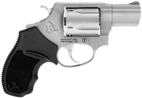 Taurus 2-605029 605  Small 357 Mag/38 Special +P 5 Shot 2" Matte Stainless Steel Barrel, Cylinder & Frame, Black Finger Grooved Rubber Grip, Transfer Bar Safety, Exposed Hammer