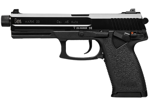 HK 81000080 Mark 23  45 ACP 10+1, 5.87"  Black Steel Threaded Barrel, Serrated Steel Slide, Polymer Frame, Black Polymer Grip, Ambidextrous