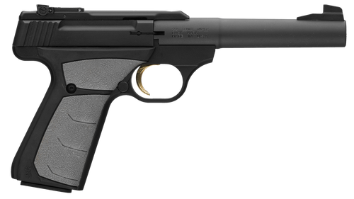 Browning 051498490 Buck Mark Camper 22 LR 10+1 5.50" Tapered Bull Barrel, Matte Black Serrated Steel Slide & Aluminum Frame, Gray Ultragrip FX Grip