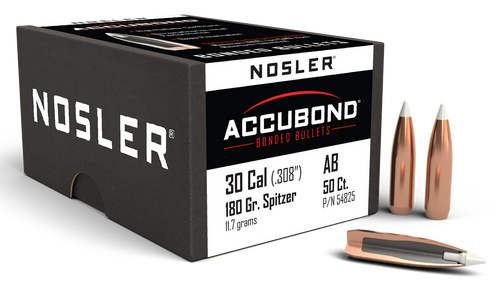 Nosler 54825 AccuBond  30Cal 180gr Spitzer Point 50/Box