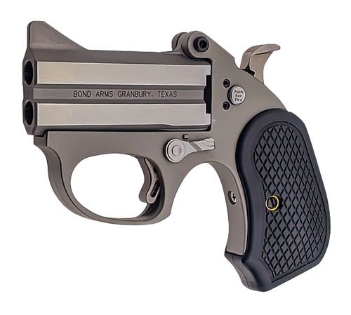 Bond Arms BAHB Honey B  22 Mag 2 Shot 3" Black Rough & Tumble Stainless Steel Barrel & Frame, Black Extended B6 Resin Grips