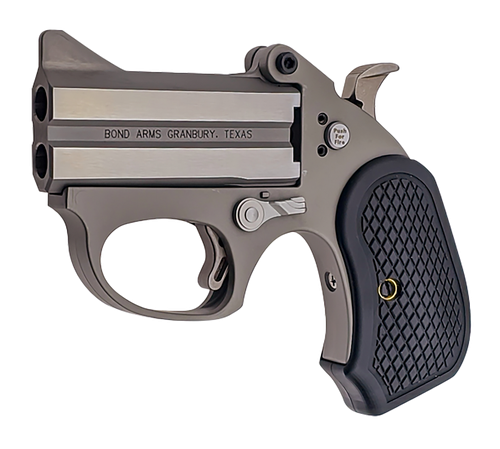 Bond Arms BAHB Honey B  22 Mag 2 Shot 3" Black Rough & Tumble Stainless Steel Barrel & Frame, Black Extended B6 Resin Grips